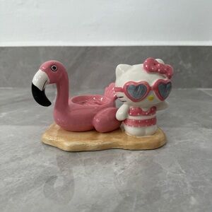 Hello Kitty Blue Sky Flamingo Beach Pool Ceramic Tea Light Holder Home Decor